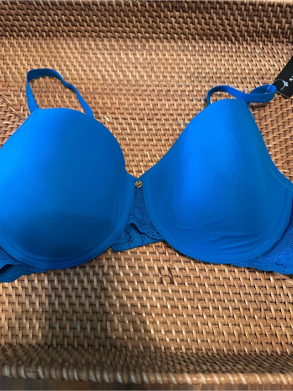 NWT Natori Bliss Perfection Bra 38C Imperial Blue Underwire Lined Plus Size
